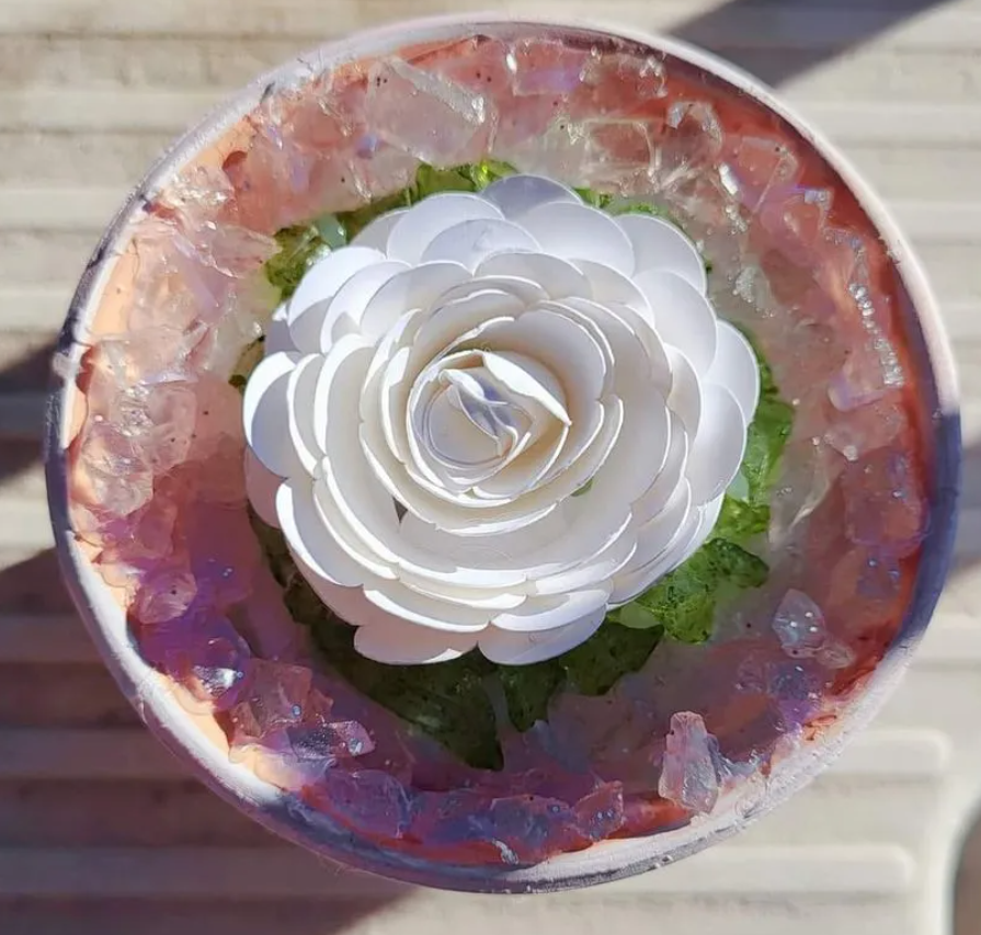White Paper Rose Custom