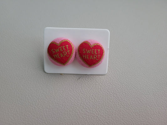 Valentine's button earrings