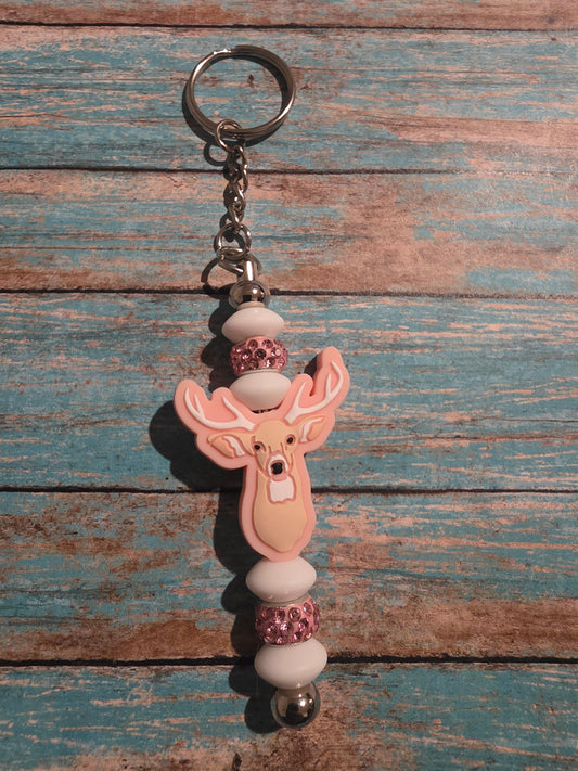 Pink Deer Keychain