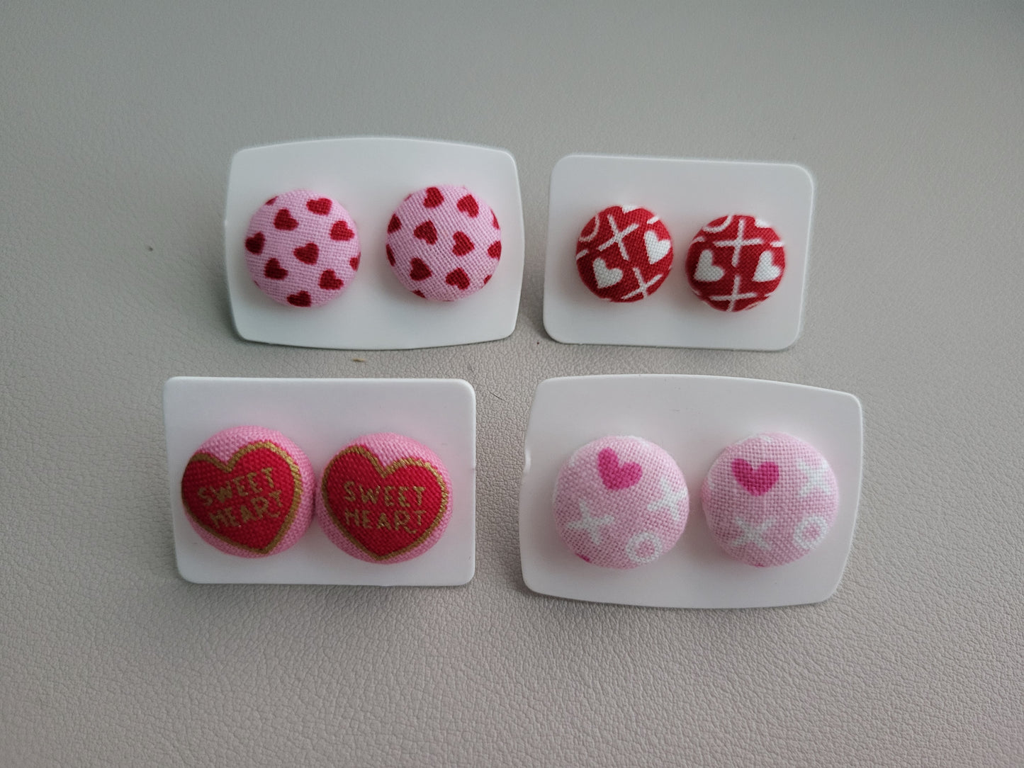 Valentine's button earrings