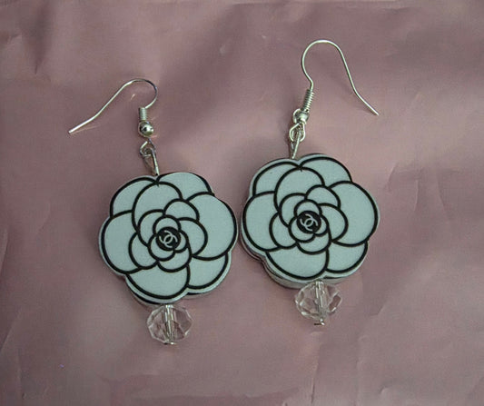 Chanel inspired flower earrings.